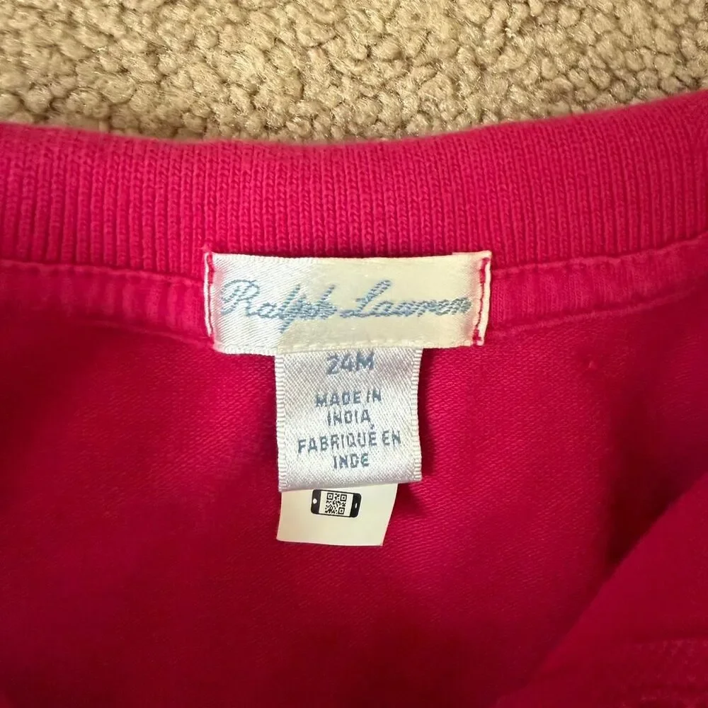Ralph Lauren Toddler Girl Pink Peplum Polo Top 24M